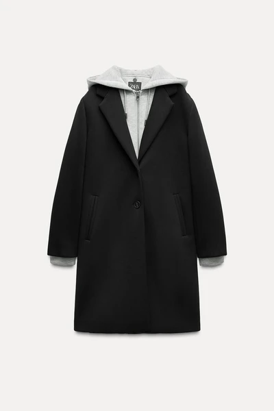 MANTEAU BIMATIÈRE AVEC CAPUCHE AMOVIBLE