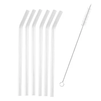 Lot de 2 packs de 6 pailles en verre