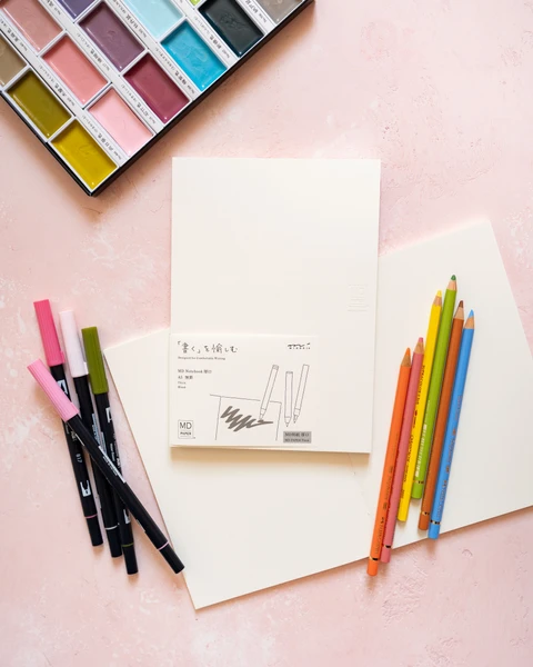 Carnet A5 Papier Epais Uni MD Paper Midori