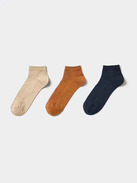 Chaussettes Courtes (Côtelées, lot de 3)
