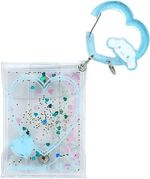 Sanrio Clear Pouch with Carabiner Cinnamoroll (Colorful Heart)