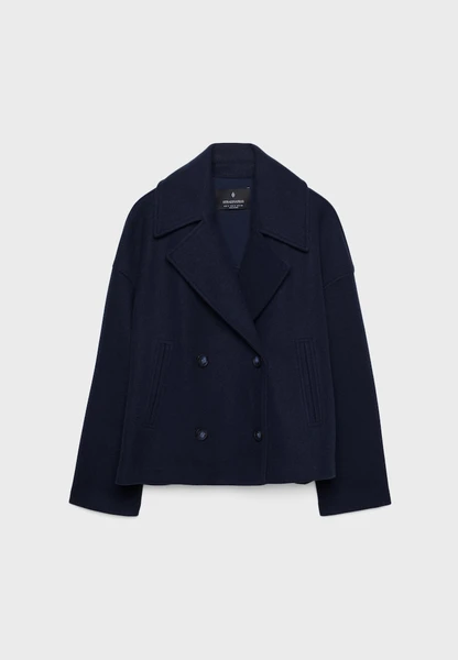  manteau court croisé bleu