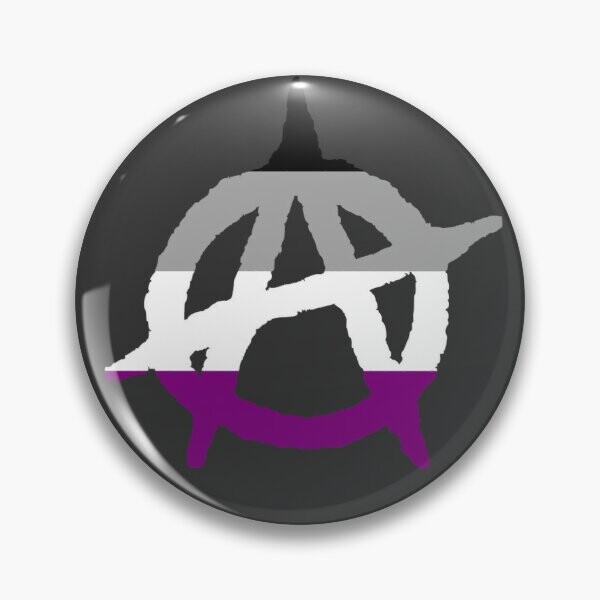 Asexual Pride Anarchy Symbol | Badge
