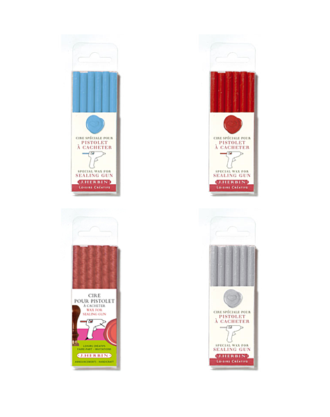 Cire à cacheter couleur mate et métallisé pour pistolet J.Herbin