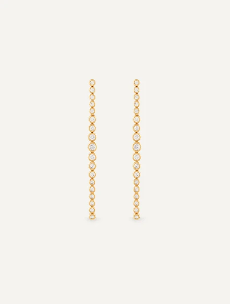 BOUCLES D'OREILLES LONG DROP COULEUR DORÉ 