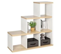 Escalier 6 cases NEXT 3 blanc et imitation chêne