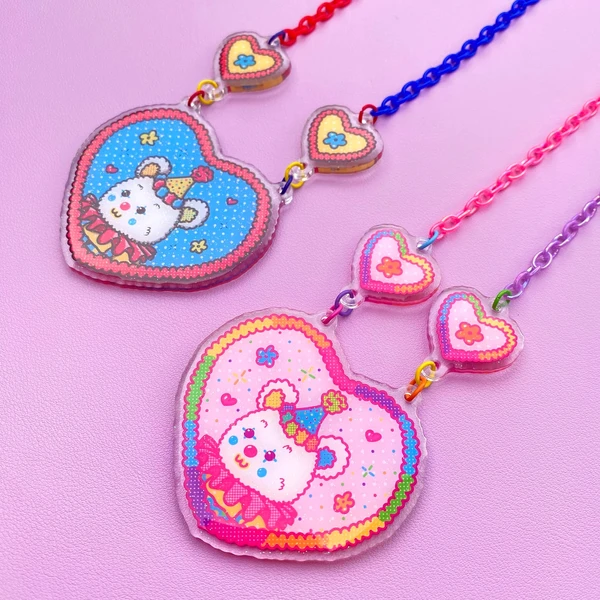 Chip the Clown Kawaii Necklace // Clowncore Kidcore Decora