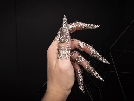 Bagues à griffes « Sylva » - Bijoux gothiques pour ongles