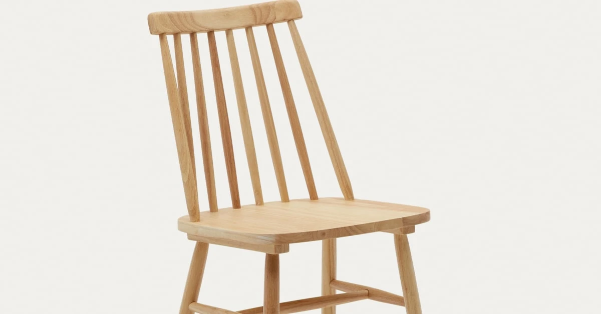 Chaise Tressia DM et bois d'hévéa laqué naturel | Kave Home France