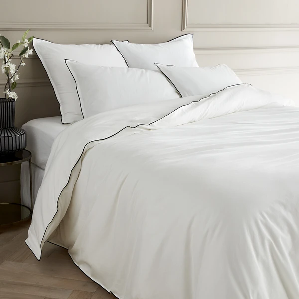 Housse de couette en voile de coton lavé, Gypse