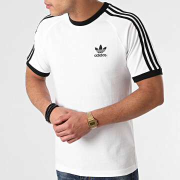 adidas - Tee Shirt A Bandes 3 Stripes GN3494 Blanc - LaBoutiqueOfficielle.com