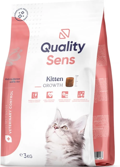Croquettes Quality Sens Kitten au poulet pour Chaton