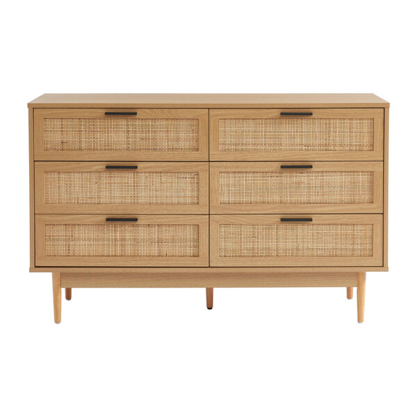Commode bois et cannage 