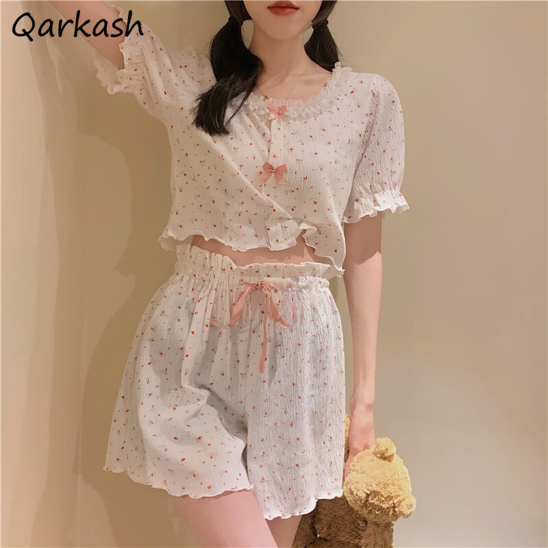 Pyjama Kawaii pour femmes, vêtements de nuit, simples, fins, respirants, doux, avec nœud papillon, pour la maison, élégant et confortable, M-4XL