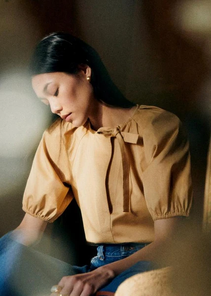 Blouse Florica - Beige - Coton Biologique - Sézane