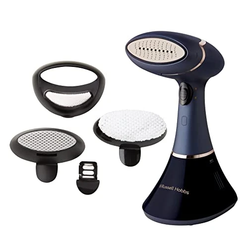 Russell Hobbs Défroisseur vapeur [Multiusage, Antibactérien] Steam Genie Aroma (1800W, 32g/min vapeur,Céramique, 4 accessoires: diffuseur de parfum, vêtements, rideaux, tissus)Fer à repasser 28041-56