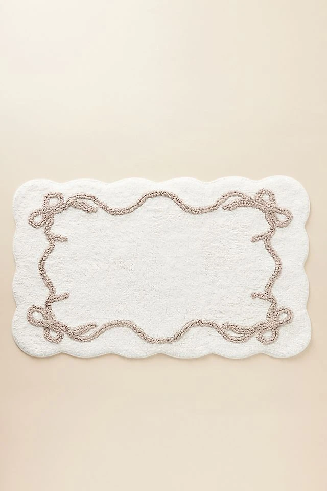 Tapis de bain en coton avec nœud