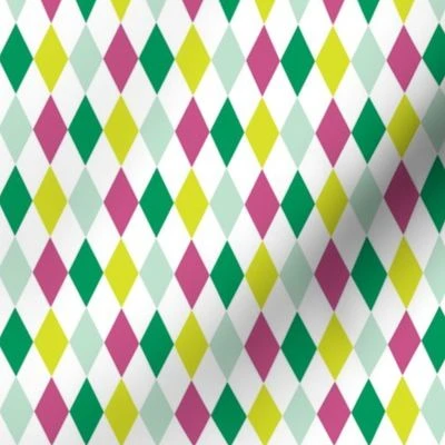 Harmonious Harlequins - lime green, Fabric | Spoonflower