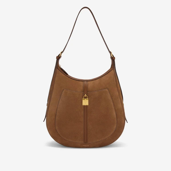 Le Hobo Siena | Daim Tan Profond & Petit Grain Tan Profond | DeMellier