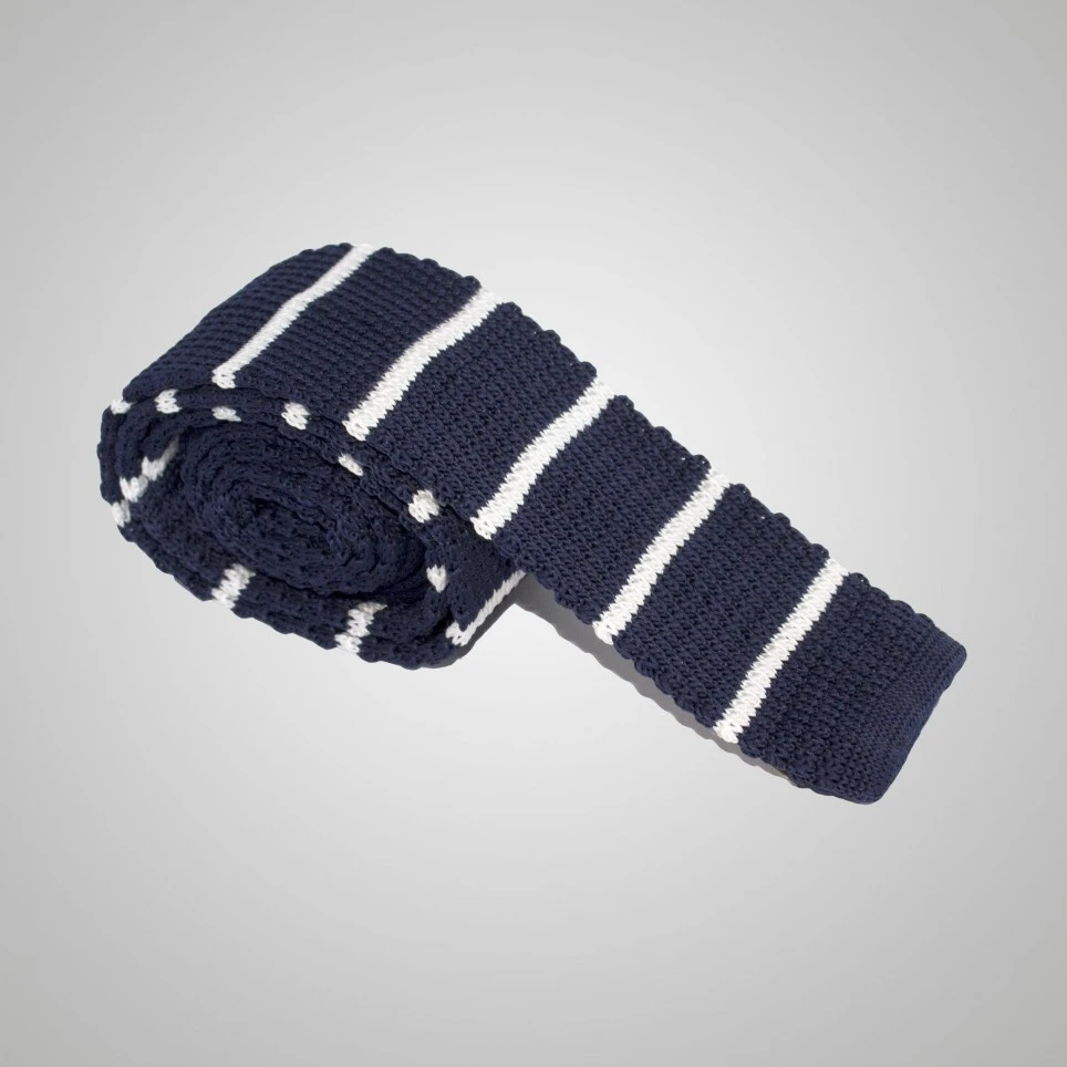 Cravate tricot Marine à rayures
