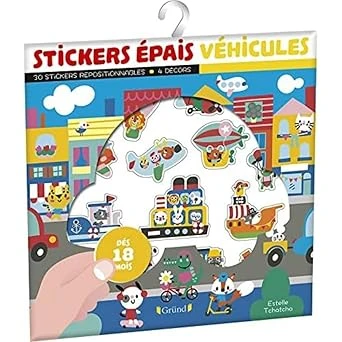 Stickers épais : Véhicules – Pochette de 30 autocollants épais et repositionnables avec 4 décors – À partir de 18 mois Poche – 24 février 2022