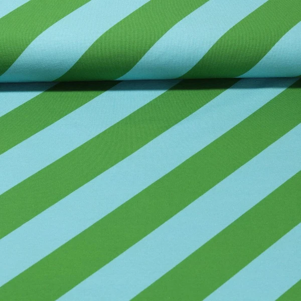 Jersey bio - Hamburger Liebe Impression digitale Stripemania Turquoise Vert