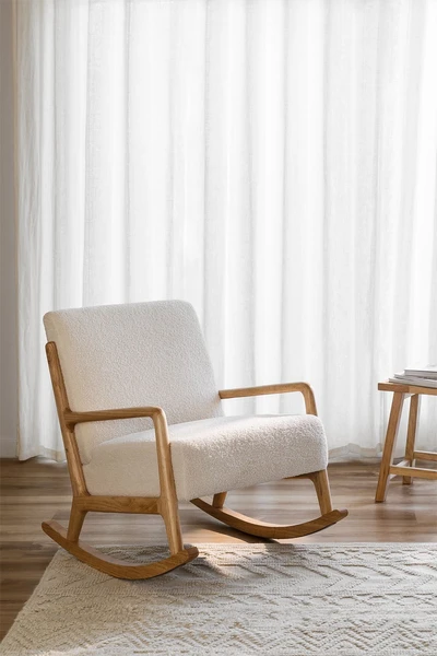 Chaise berçante en Chenille Maylene