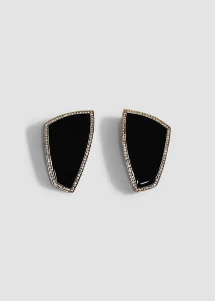 Boucles d'oreilles combinées cristaux - Femme | MANGO France métropolitaine