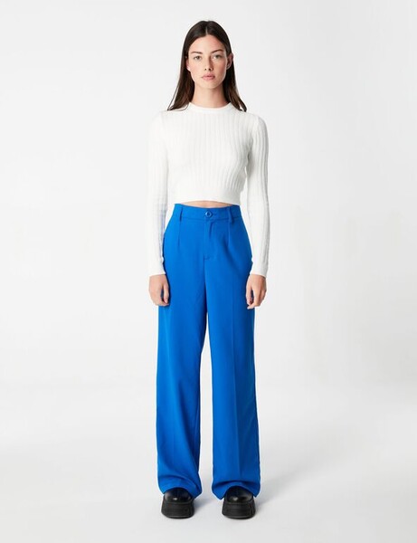 Pantalon palazzo bleu 