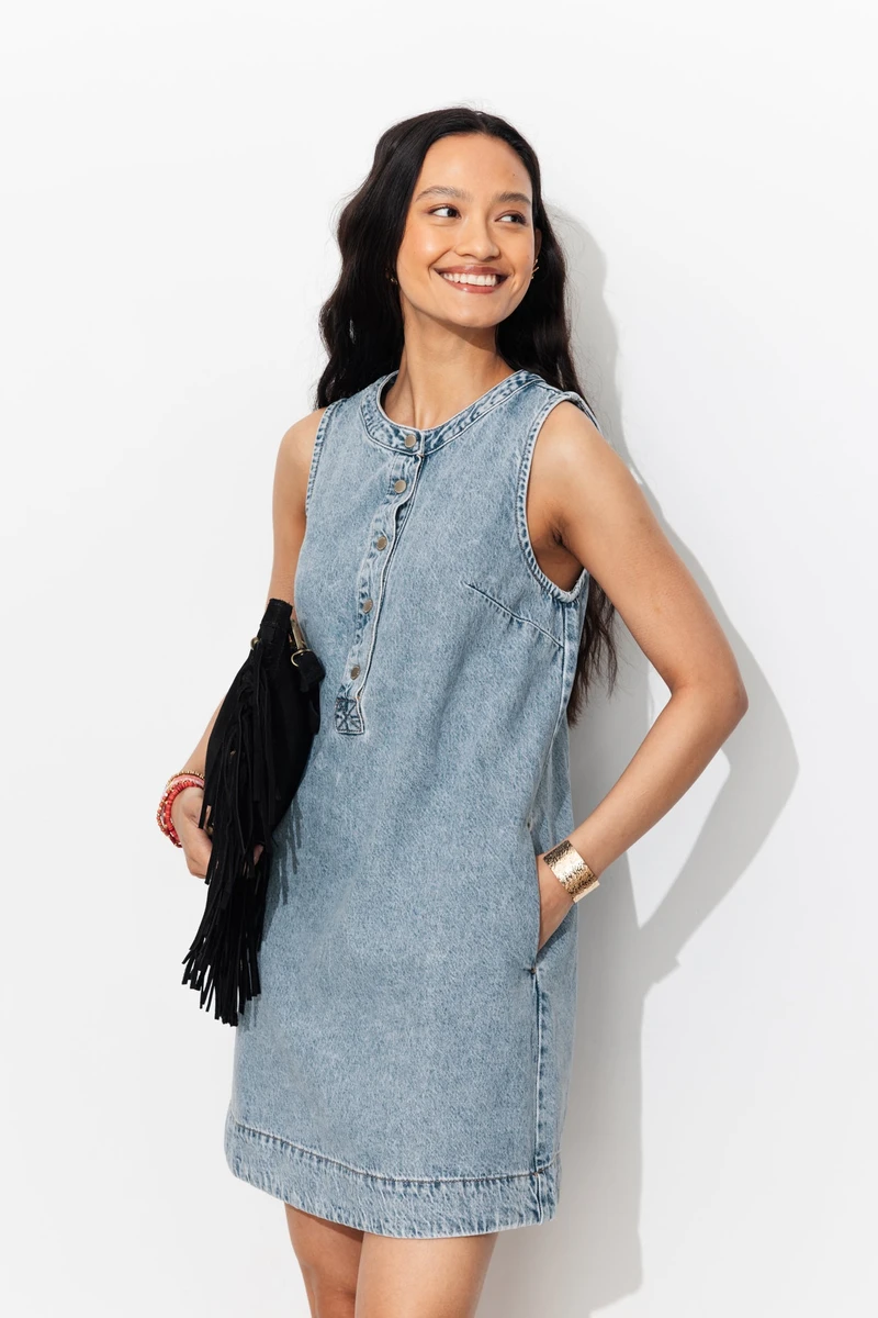 Robe courte en jean Femme