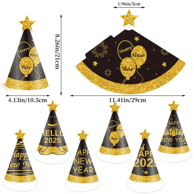 Accessoires de photographie en papier de bonne année, fournitures de fête du réveillon du Nouvel An, lunettes, chapeaux, décorations, 2025 - AliExpress 15
