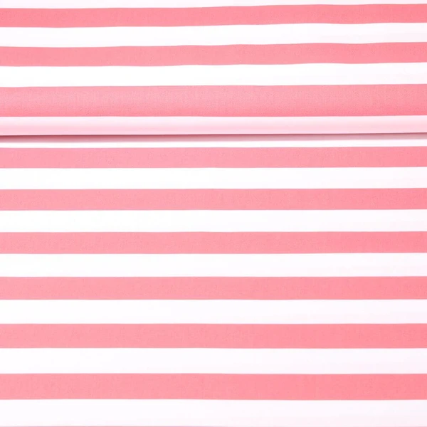 Popeline de coton - Rayures 25mm Rose