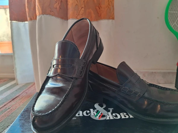 Mocassini marrone lucido/bordeaux