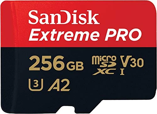SanDisk Extreme PRO 256 Go microSDXC, Carte micro sd + adaptateur SD (Pour smartphone, caméra d'action ou droner, jusqu'à 200 Mo/s) RescuePRO Deluxe UHS-I, Class 10, U3