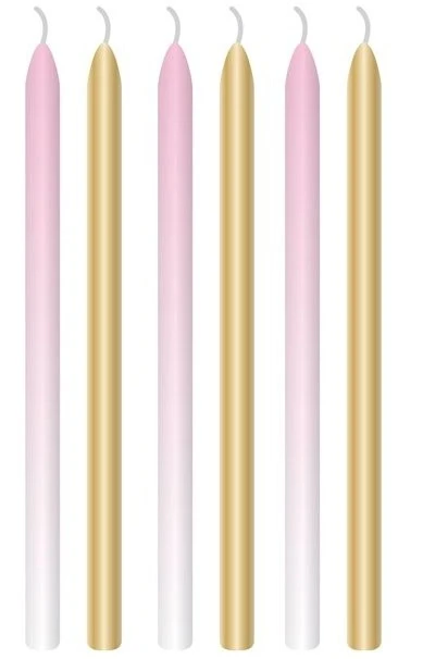 6 bougies Royal First Birthday cake rose 12cm