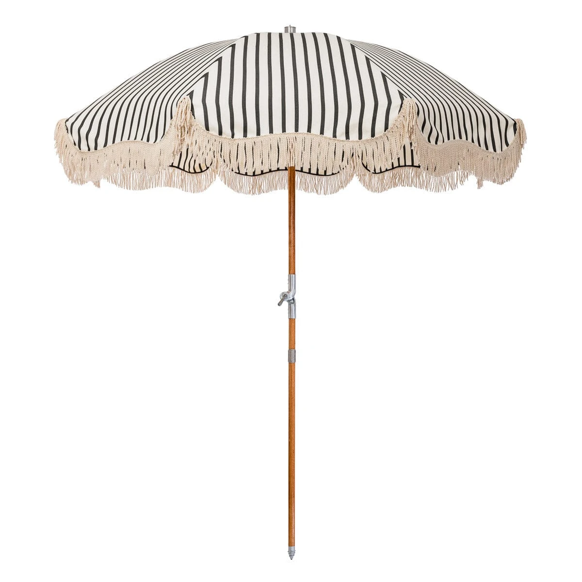 The Premium Beach Umbrella - Monaco Black Stripe