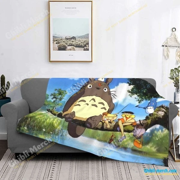 Totoro Sleep Throw Blanket For Sale - Ghibli Merch Store - Official Studio Ghibli Merchandise