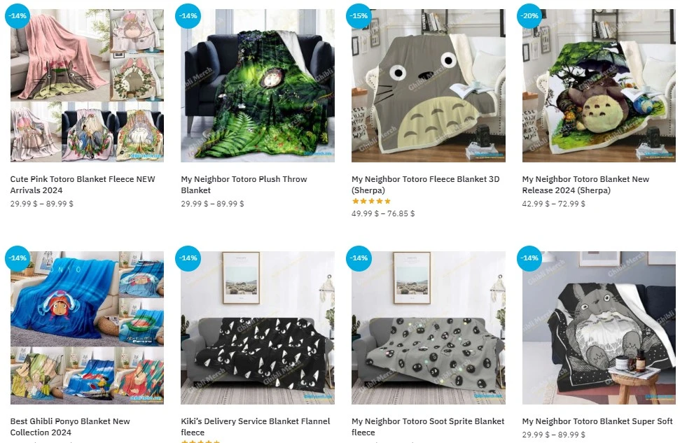 Anime Studio Ghibli Blankets