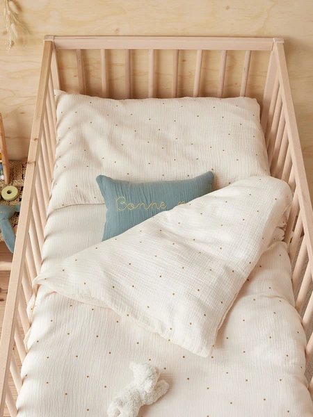 Housse de couette bébé gaze de coton bio "Baby Gaufrée"