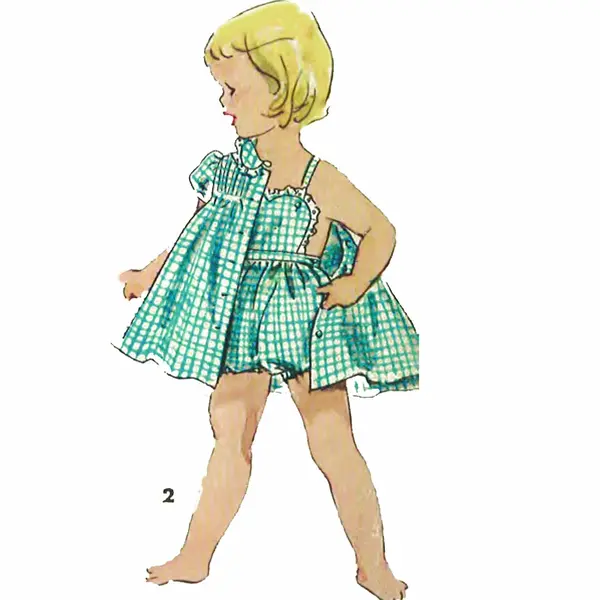 Modèle des années 1950, barboteuse de canard pour tout-petits, combinaison de soleil et robe - Poitrine 21" (53,3 cm)