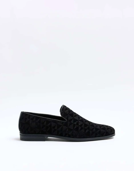 River Island - Mariage - Mocassins en velours - Noir