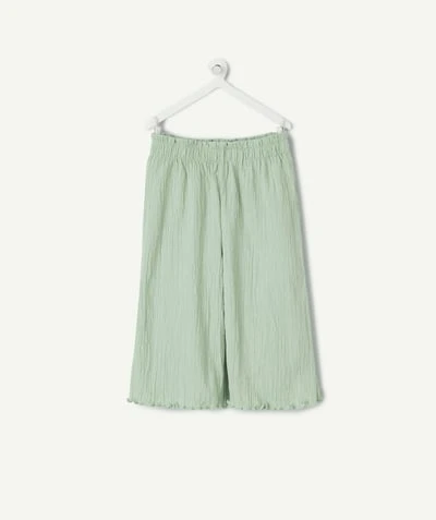 Pantalon fluide bébé fille vert