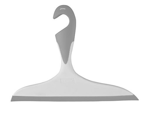 WENKO Raclette salle de bain et douche Loano gris - con gancho, Plastique (TPR), 23 x 17 cm, Gris