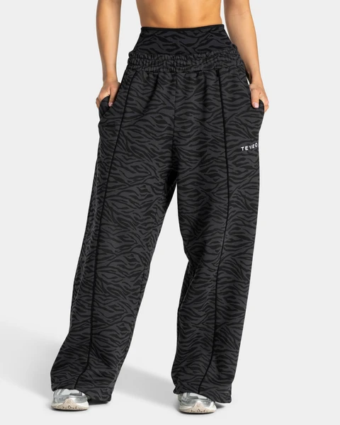 Pantalon de jogging Wide Leg Contrastline « zèbre noir »