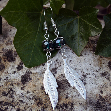 Boucles d'oreilles "Plumes" - Marshmallow