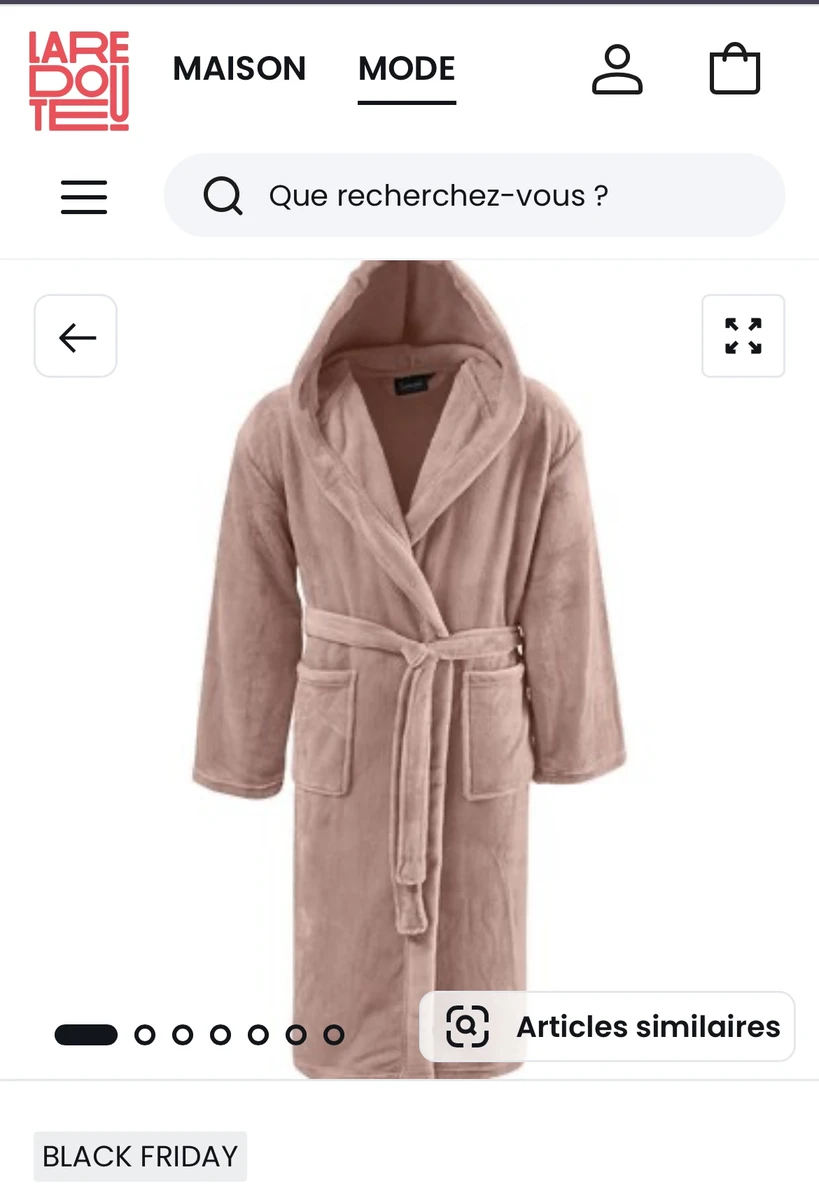 Peignoir polaire long à capuche 