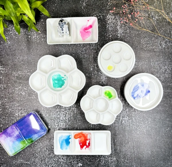 Palette aquarelle en porcelaine
