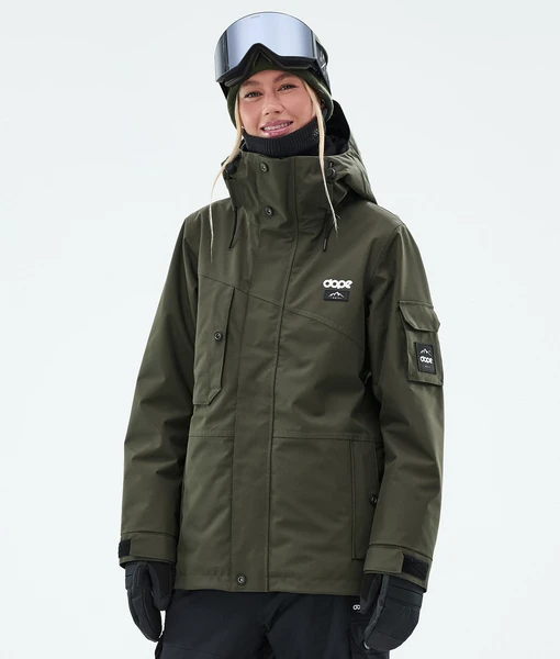 Dope Adept W Veste de Ski Femme Olive Green