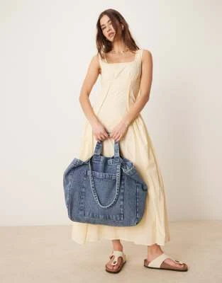 Accessorize - Cabas à anses doubles en jean délavé
