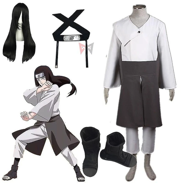 Mmgg Halloween Hyuga Neji Cosplay Costume Perruque Bottes Tenues po...
